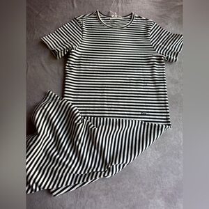 Frame Denim Black and White Striped Tee